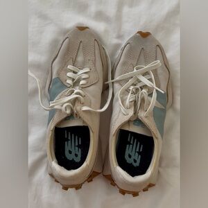 New Balance Beige and Light Blue Kids Sneakers